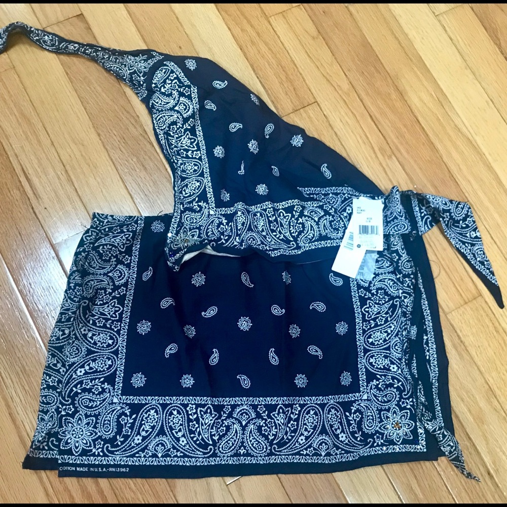 Robin Piccone blue bandana swim coverage 0/S